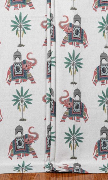 'Taskin' Fabric Swatch (Grey/ Red)
