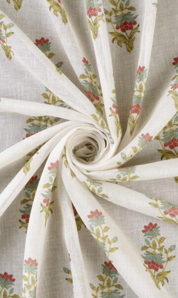 'Noah' Sheer Floral Curtains & Roman Shades