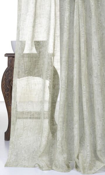 Grey & Green Sheer Curtains