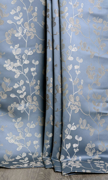 Navy Blue & White Window Curtains