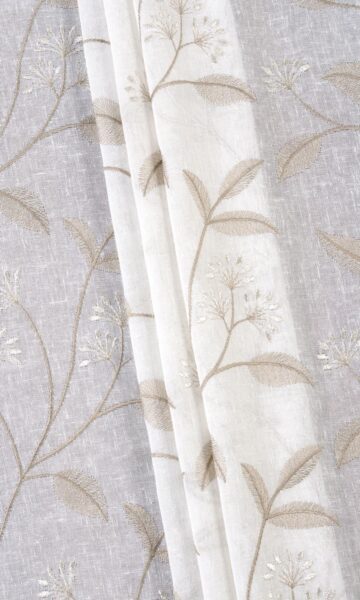'Moccasin' Fabric Swatch (White/ Brown)
