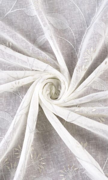 Embroidery Floral Sheer Curtains & Roman Shades