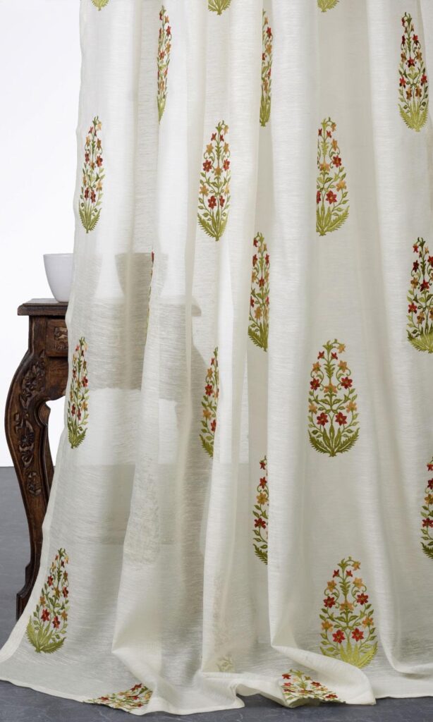 Sheer Floral Paisley Curtains For Living Room