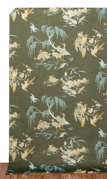 Green Cotton Printed Window Curtains