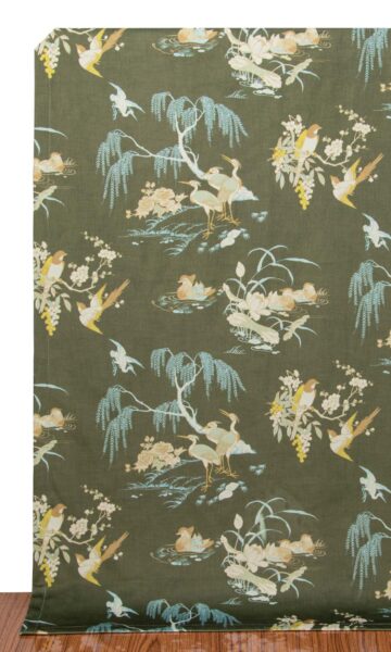 Green Cotton Printed Window Curtains