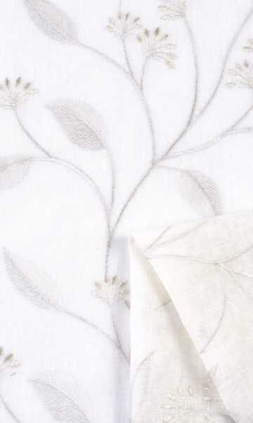 Embroidery Floral Sheer Fabric Swatch