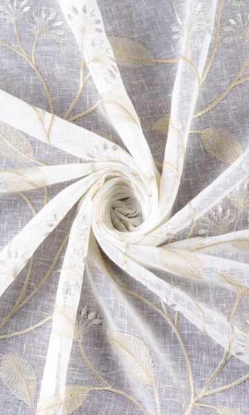 'Arabian Sand' Floral Sheer Fabric Swatch