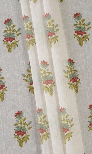 'Noah' Sheer Floral Curtains & Roman Shades