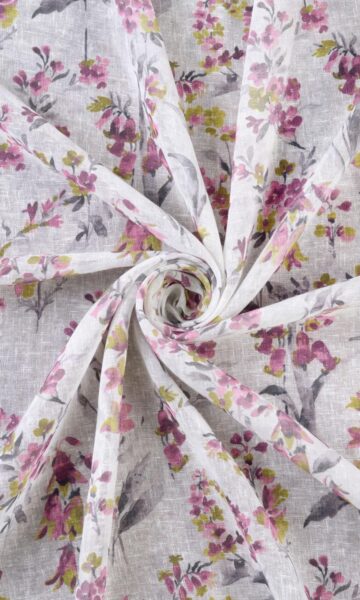 'Fresh Orchid' Fabric Swatch (Pink/ Grey)