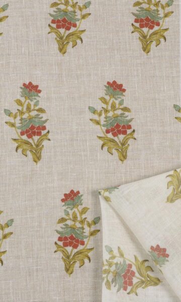 'Noah' Fabric Swatch (Cream/ Red/ Blue)