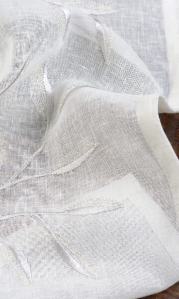 Embroidery Sheer Fabric Window Curtains & Roman Shades