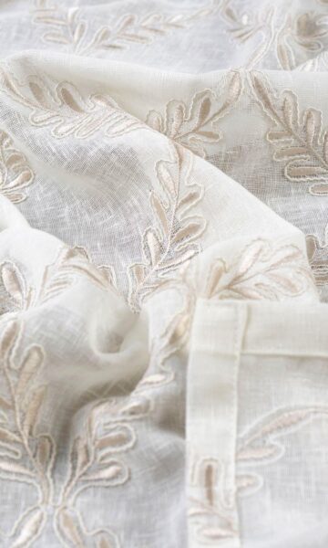 'Looking Glass' Fabric Swatch (White/ Beige)