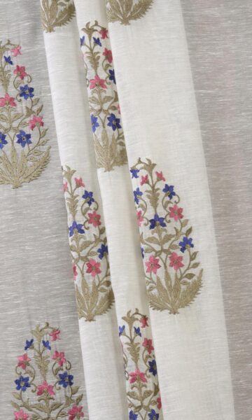 'Bradli' Fabric Swatch (Cream/ Pink/ Blue)