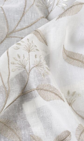 'Moccasin' Fabric by the Yard (White/ Brown) - Image 4