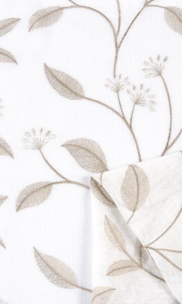 'Moccasin' Fabric by the Yard (White/ Brown) - Image 2