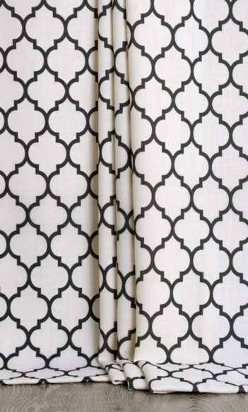 'Caton' Fabric by the Yard (Cream/ Black)