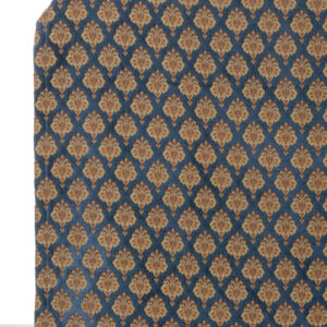 'Navy Spray' Velvet Custom Size Drapery (Navy Blue and Gold)