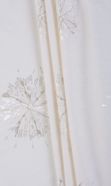 'Autun' Sunburst Embroidered Bespoke Drapery (White/ Pale Gray) - Image 6