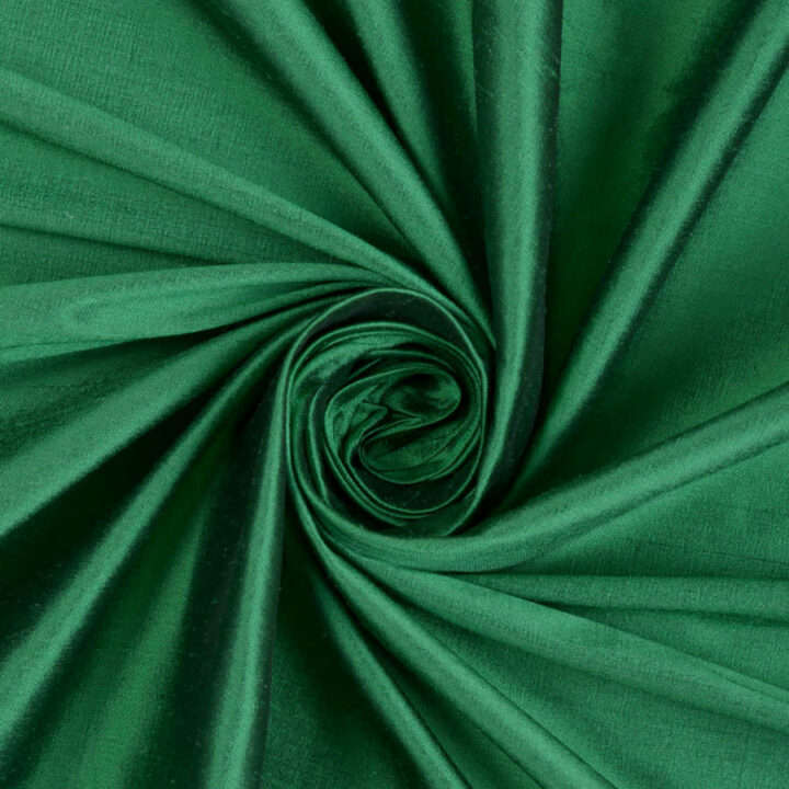 ‘Sise’ Shantung Silk Custom Curtains (Emerald Green)