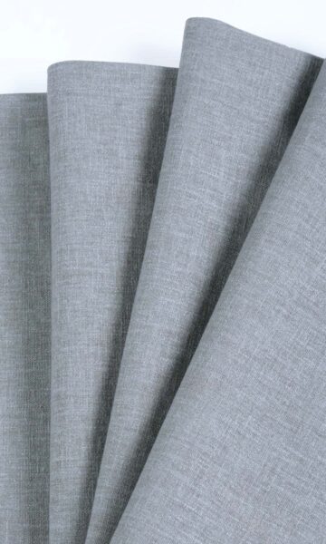 'Grape Juice' Linen Texture Custom Size Curtains (Steel Grey) - Image 2