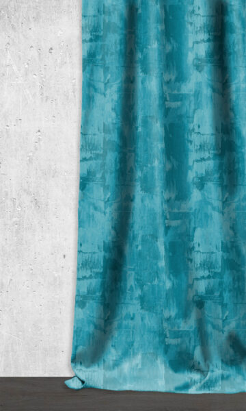 'Candle' Dimout Striped Custom Drapes (Teal/ Turquoise Blue) - Image 2