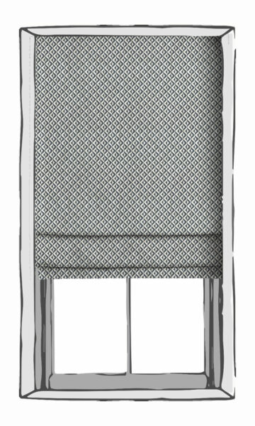 'Berger' Geometric Custom Size Curtains (Petrol Blue/ White) - Image 4