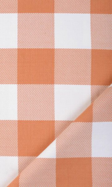 'Marjon' Fabric by the Yard (Melon Orange/ White) - Image 2