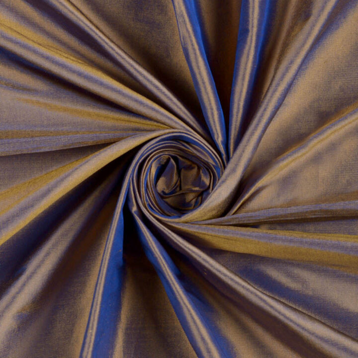 ‘Asteca’ Shantung Silk Custom Size Drapes (Purple/ Gold)