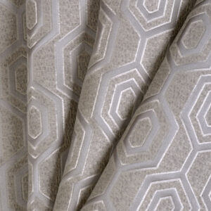 'Rehyan' Jacquard Honeycomb Patterned Custom Curtains (Grey)