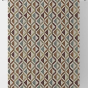 'Ivoire' Geometric Print Window Drapes (Blue/ Orange/ Deep Purple)