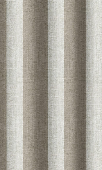 'Soft Glow' Modern Striped Print Bespoke Drapes (Beige/ Grey)