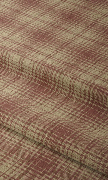 'Fireweed' Plaid Patterned Made-to-Order Drapes (Beige & Red) - Image 4