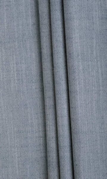 'Blue Clover' Herringbone Textured Custom Drapes (Denim/ Navy Blue) - Image 6