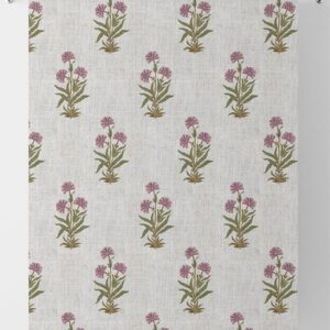 'Jantar Mantar' Floral Custom Size Curtains (White/ Pink/ Green)
