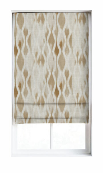 'Toasted' Ikat-Style Custom Drapes (Eggshell White/ Pale Brown) - Image 2