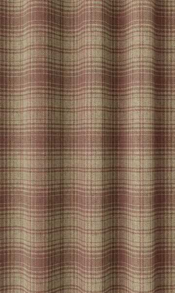 'Fireweed' Plaid Patterned Made-to-Order Drapes (Beige & Red) - Image 3