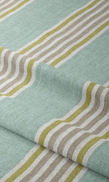 'Light Sabre' Striped Bespoke Drapery (Turquoise Blue/ Green) - Image 3