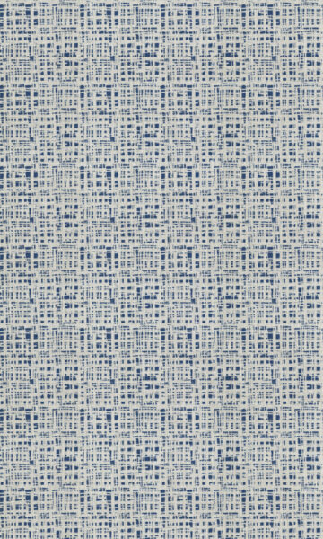 'Flyway' Abstract Print Bespoke Drapery (Eggshell White/ Blue) - Image 4