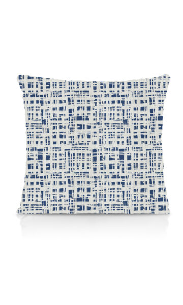 'Flyway' Abstract Print Bespoke Drapery (Eggshell White/ Blue) - Image 3