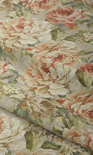 'Gleeful' Country Floral Window Drapery (Green/ Red/ Brown) - Image 4