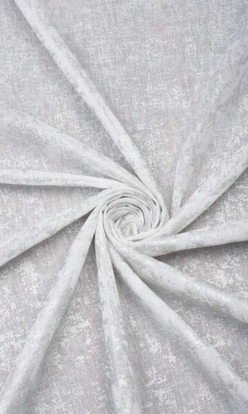 'Winter Wonderland' Metallic Accents Semi-Sheer Custom Drapes (White) - Image 4