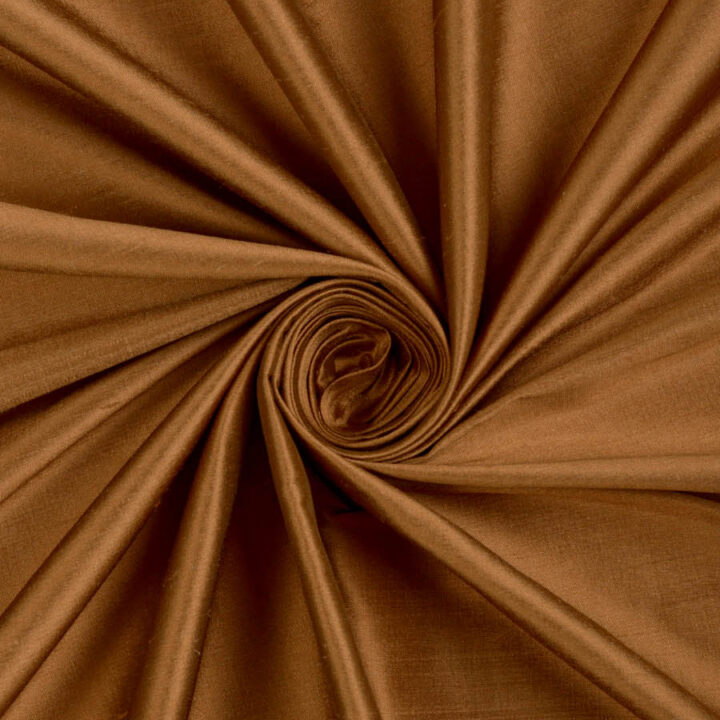 ‘Farelo’ Shantung Silk Custom Drapes (Bronzy Orange)