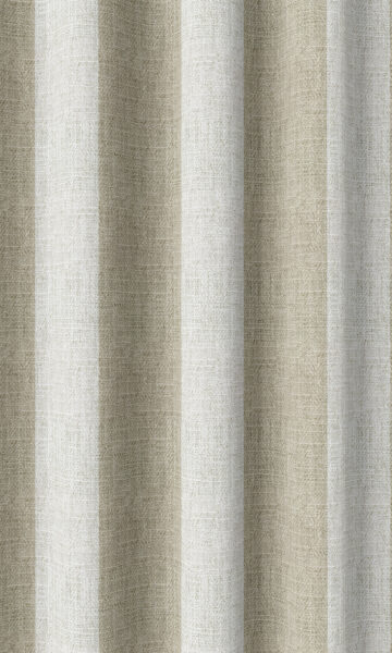 'Bellcourt Castle' Striped Print Bespoke Drapery (Beige/ White)