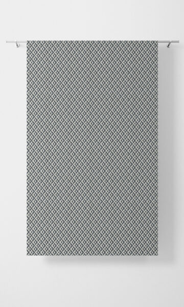 'Berger' Geometric Custom Size Curtains (Petrol Blue/ White) - Image 3
