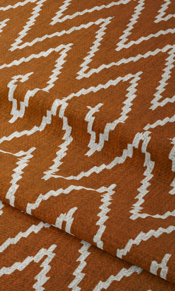 'Tango Bal' Chevron Print Made-to-Measure Drapes (Orange/ White) - Image 2