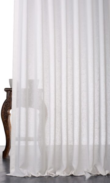 'Snowfall Elegance' Textured Sheer Made-to-Order Curtains (White) - Image 2