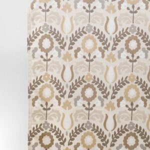 'Cozy' Floral Made-to-Order Drapes (Beige/ Brown/ White)