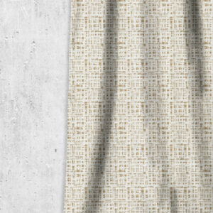 'Toasted Teacake' Abstract Print Window Drapes (White/ Pale Brown)