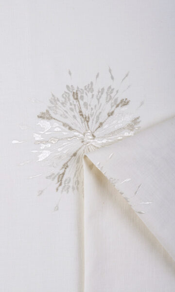 'Autun' Sunburst Embroidered Bespoke Drapery (White/ Pale Gray) - Image 4