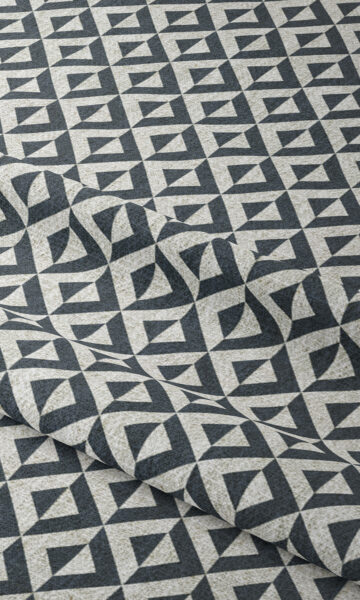 'Berger' Geometric Custom Size Curtains (Petrol Blue/ White) - Image 2